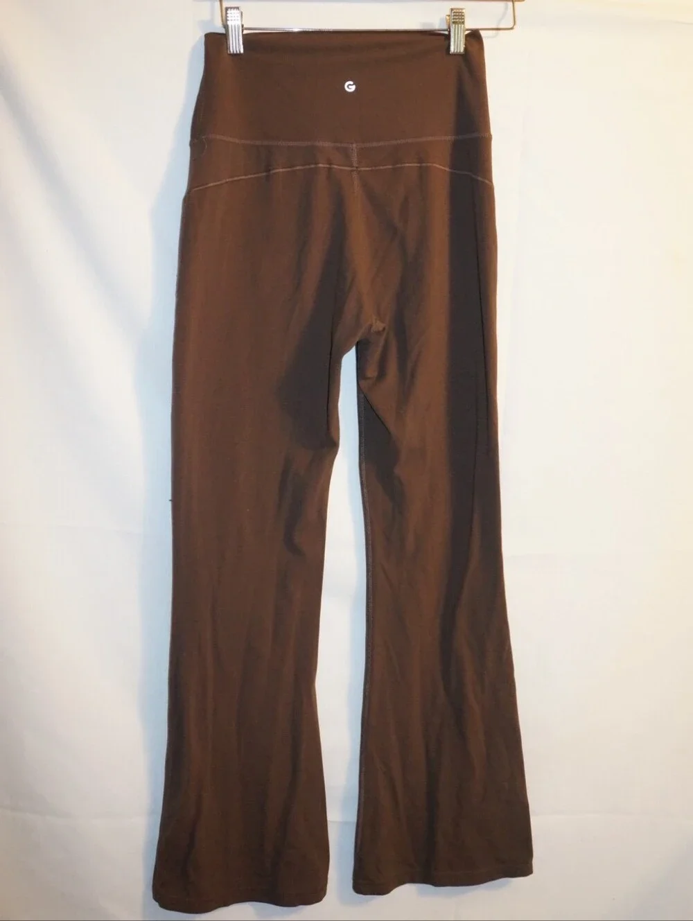 High-Rise Brown Yoga Flare Pants - Picture 6 of 11